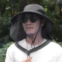 메쉬 와이드챙 벌초모자, 블랙, 1개
