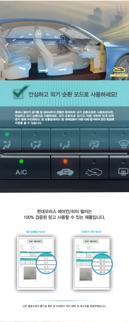 현대모비스 에어컨필터, E11, 헤파필터, pm0.3, 2PH79AX500, 2개 상세 이미지 6
