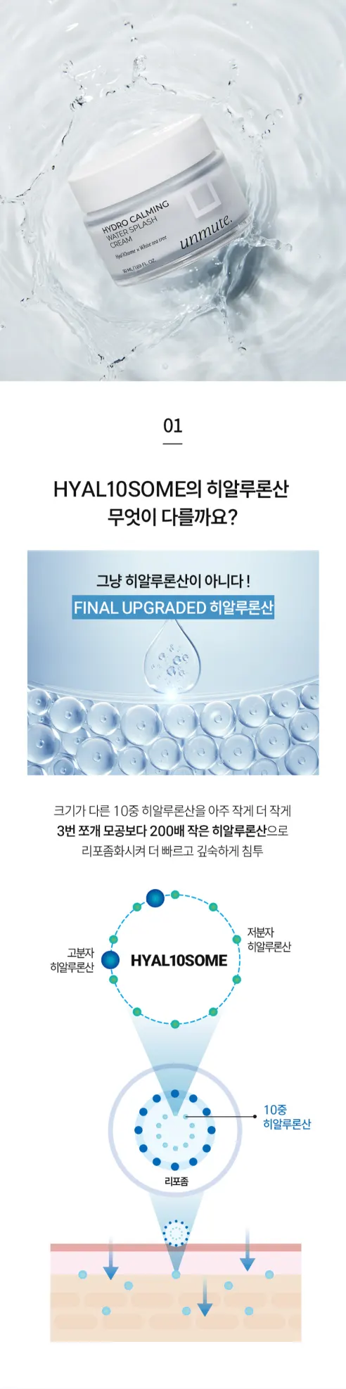 언뮤트 하이드로 카밍 스플래쉬 크림, 50ml, 2개 상세 이미지 3