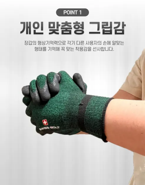 스위스볼트 라텍스 코팅 안전 작업장갑, L, 20켤레 상세 이미지 3