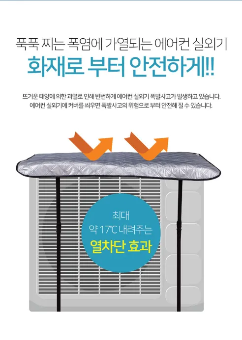 에코벨 에어컨 실외기 절전커버, 벽걸이용, 65x50cm, 1개 상세 이미지 3