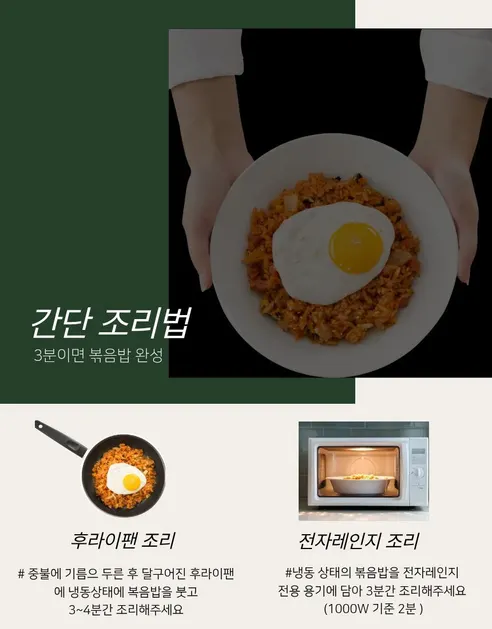 천일식품 볶음밥, 햄야채 3봉 + 김치 3봉 + 소세지김치 3봉 + 새우 1봉, 250g, 10봉, 1개 상세 이미지 9