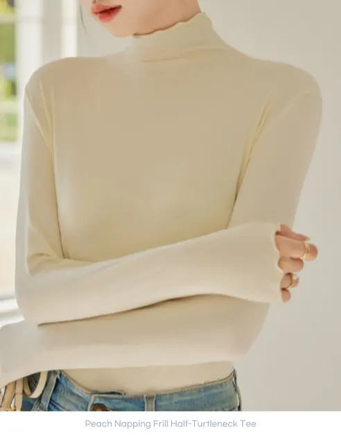 다모아 프릴 기모 폴라티, 아이보리, XL 66 77, 1개 상세 이미지 17