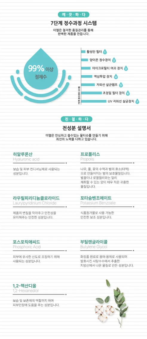 미엘 클래식 물티슈, 캡형, 100매, 50g, 10팩 상세 이미지 5