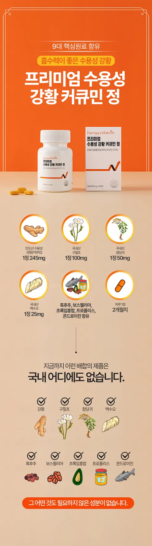 프리미엄 수용성 강황 커큐민 정, 60정, 1개 상세 이미지 1