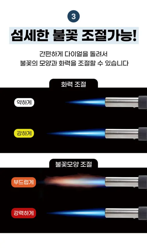 비로르 액화방지 원터치 요리용 부탄가스 토치, 화이트, 1개 상세 이미지 12