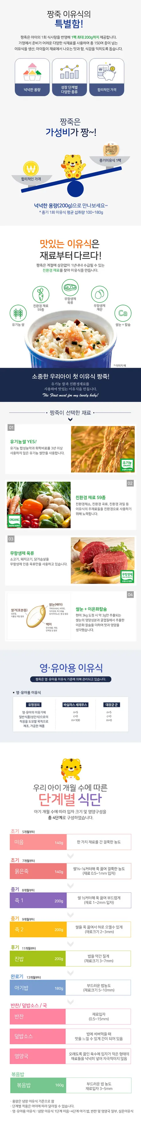 짱죽 냉장 이유식, 중기 죽2, 골고루, 200g, 30팩 상세 이미지 5