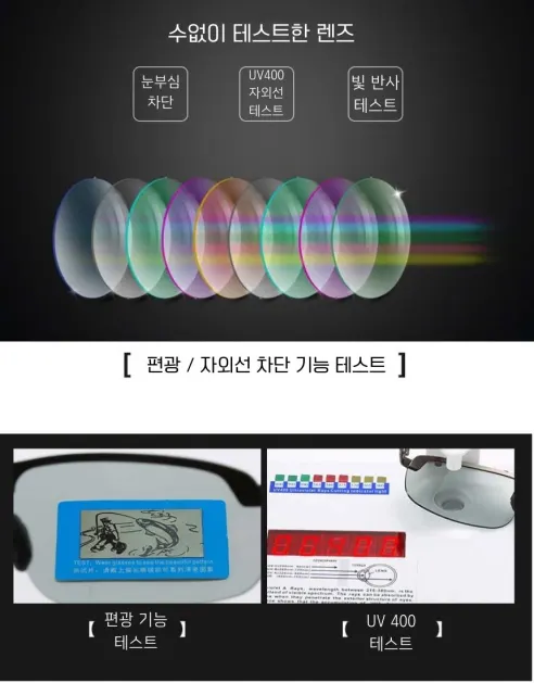 변색 편광 선글라스, 블랙, 메탈프레임, 케이스 세트, 1개 상세 이미지 11