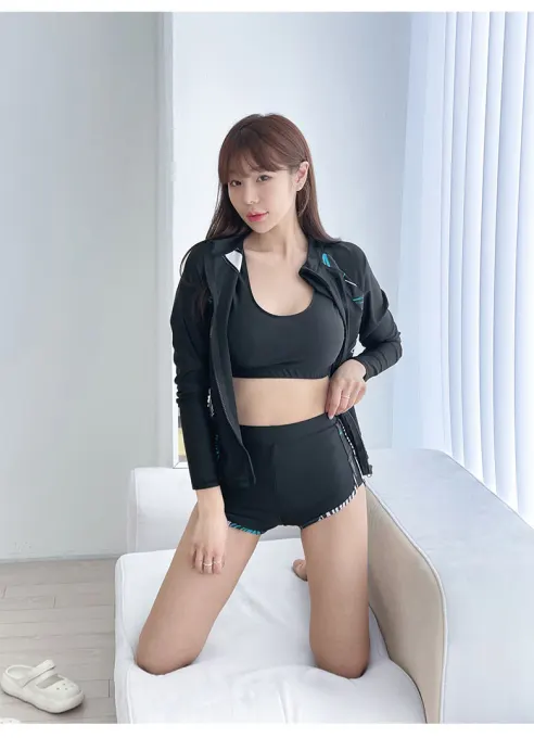 플라워라인 래쉬가드 세트, SW0001, 여성, M, 혼합컬러, 1개 상세 이미지 26