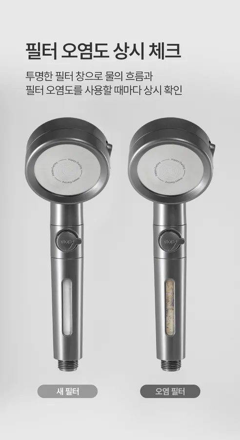 해피달링 온오프 필터 샤워기 헤드 + 필터 5개 세트, 화이트, 1개 상세 이미지 21