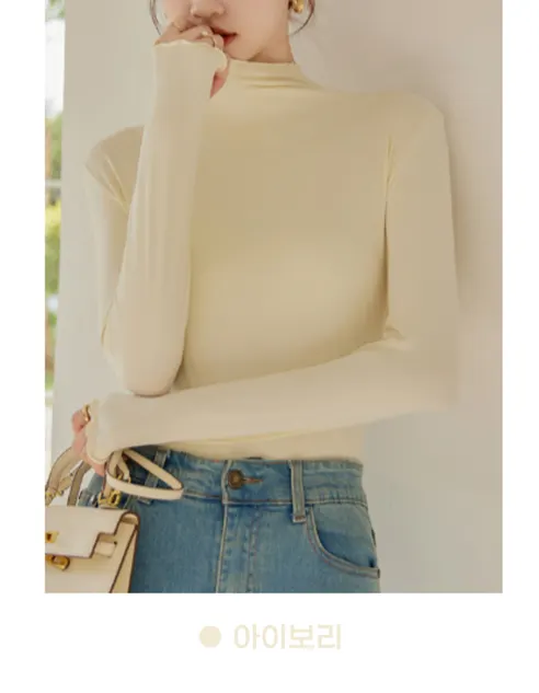 다모아 프릴 기모 폴라티, 아이보리, XL 66 77, 1개 상세 이미지 15