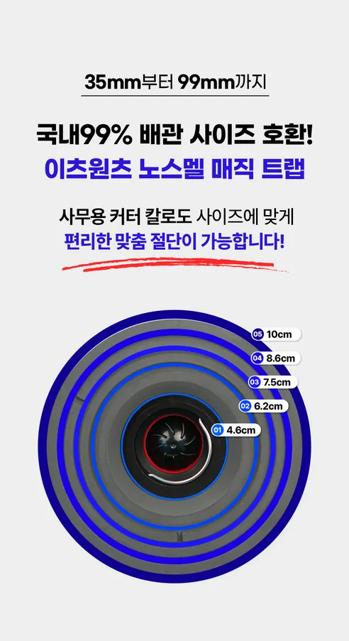 이츠원츠 원터치 하수구트랩, 블랙, 100mm, 1개 상세 이미지 29