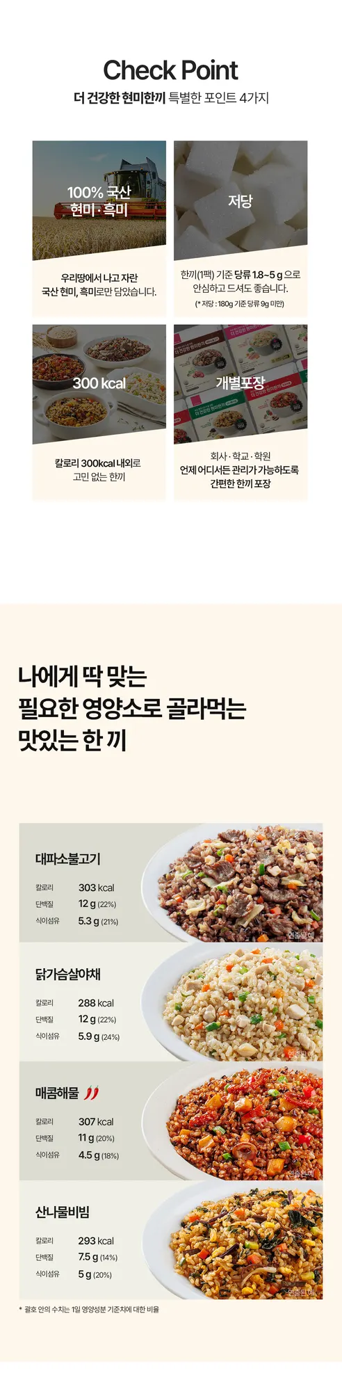 쥬비스푸드 더 건강한 현미한끼 4종, 180g, 4개입, 1세트 상세 이미지 2