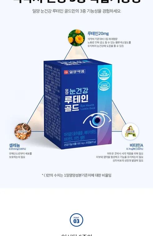 일양약품 눈건강 루테인 골드, 500mg, 30캡슐, 2박스 상세 이미지 7