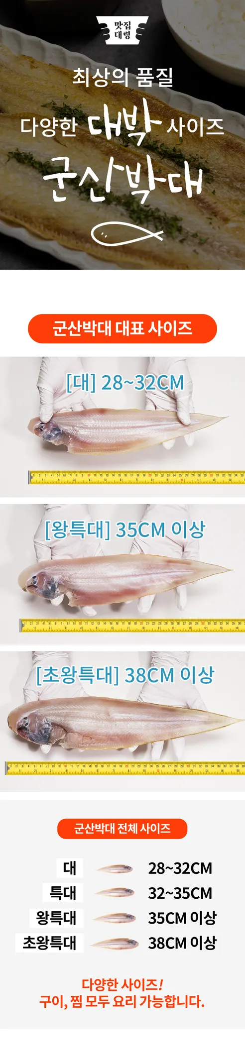 맛집대령 군산 반건조 박대, 33-35cm, 10마리 상세 이미지 7