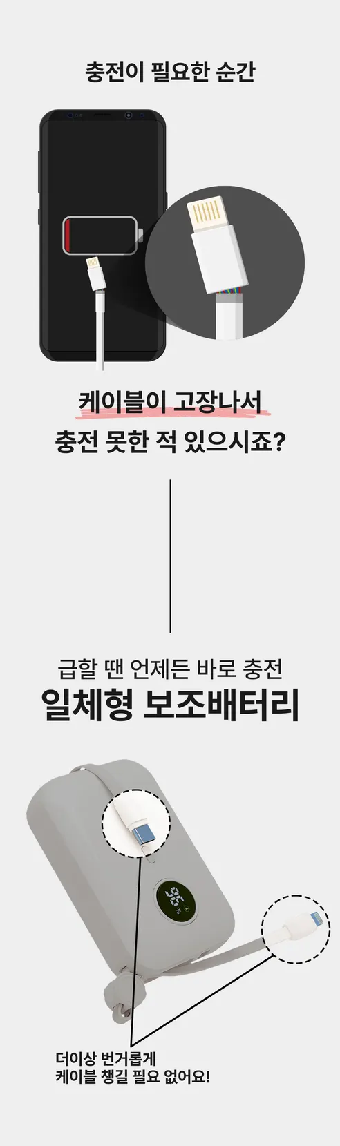 바우아토 올인원 보조배터리, 10000mAh , 블랙, 1개 상세 이미지 5