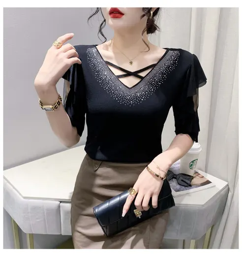 여성 라인댄스복 상의, 블루, 2XL, 1개 상세 이미지 14