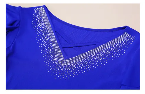 여성 라인댄스복 상의, 블루, 2XL, 1개 상세 이미지 19