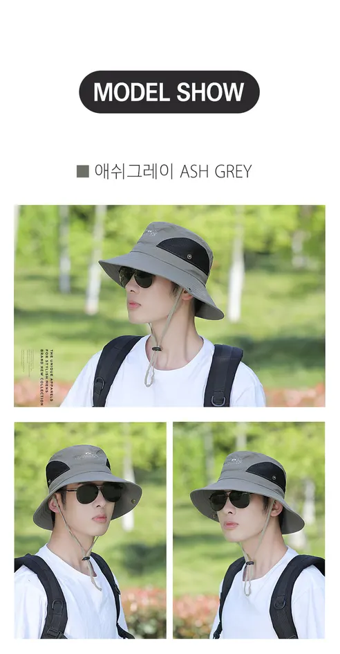 내셔널 측면 메쉬 남녀공용 등산모자, 블랙, 1개 상세 이미지 9