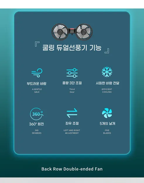쿨링 자동차 듀얼선풍기, 1개 상세 이미지 3