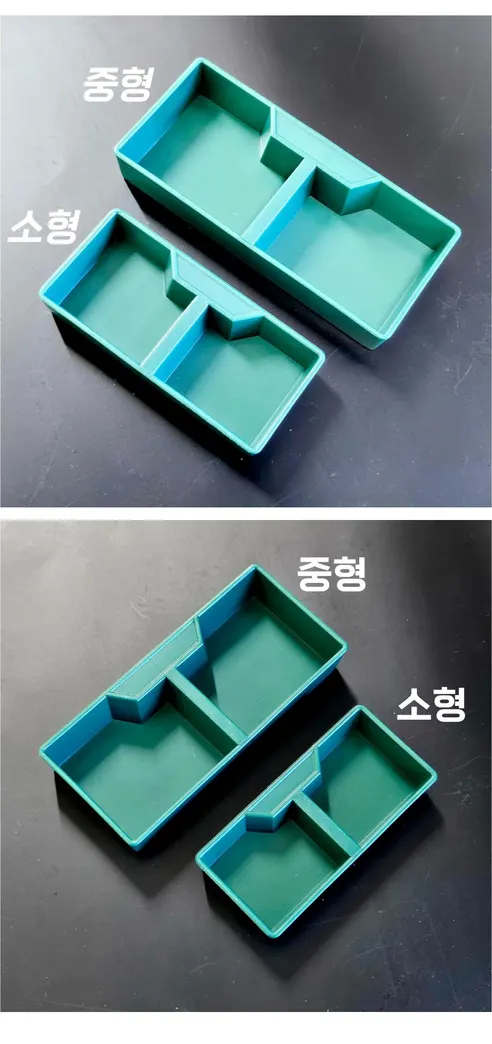 파충류 사육장 사각 2구 먹이 물 그릇, 그린, 소형, 1개 상세 이미지 4