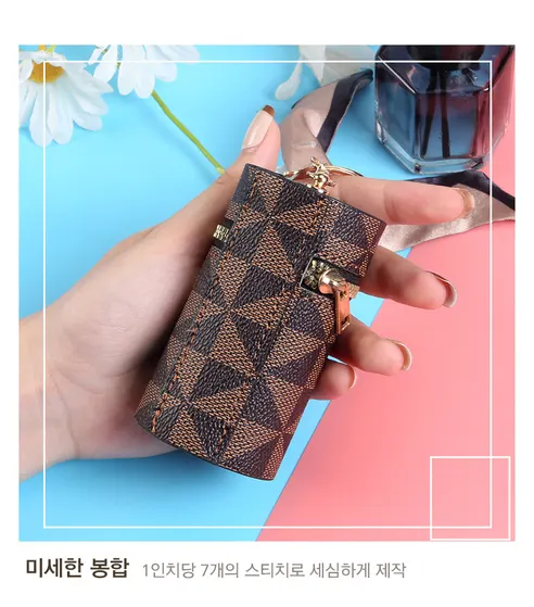 스카프 포인트 미니백 키링, 핑크, 1개 상세 이미지 7