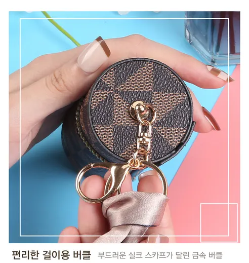 스카프 포인트 미니백 키링, 핑크, 1개 상세 이미지 6