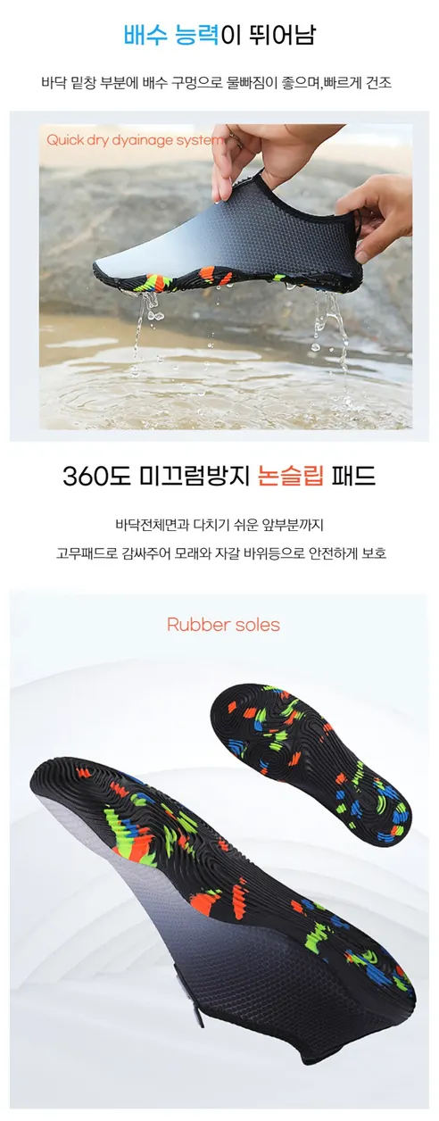 남자 아쿠아슈즈, 그라데이션 블랙, 245mm, 1개 상세 이미지 7