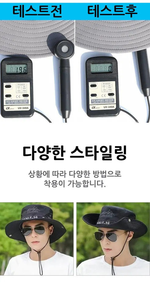 옴미 마운틴14 등산 자외선차단 벙거지 F14, 다크그린, 59Cm, 1개 상세 이미지 3