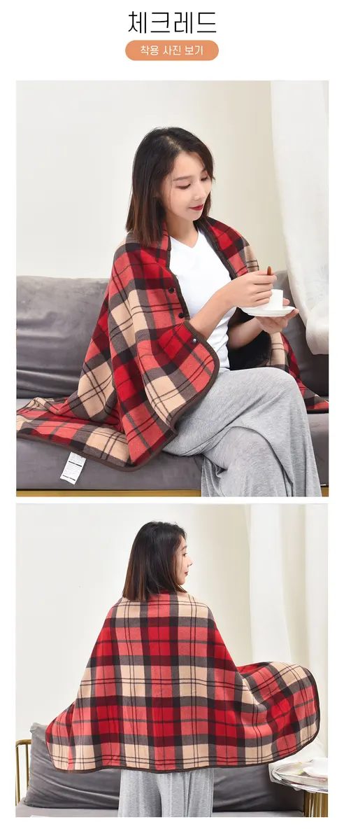 체크 똑딱이 담요, 체크 그레이 1개 + 체크 브라운 1개, 2개 상세 이미지 8