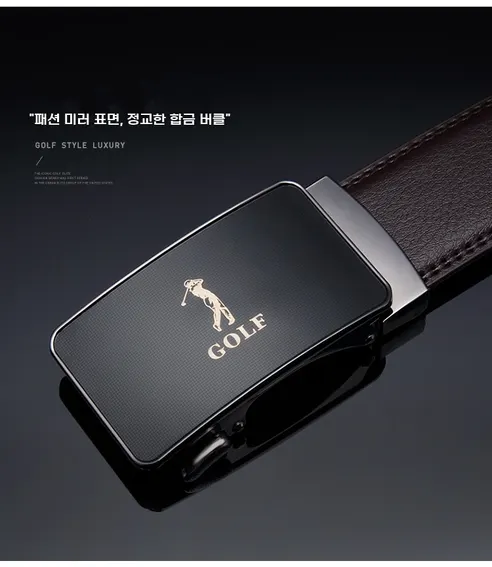 GOLF 소가죽 캐주얼 벨트 P834877, 블랙, 125cm, 1개 상세 이미지 8