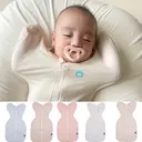 베이비코디 신생아 아기 밤부 메쉬 스와들 업다운지퍼 오리지널 속싸개, 핑크, M, 1개