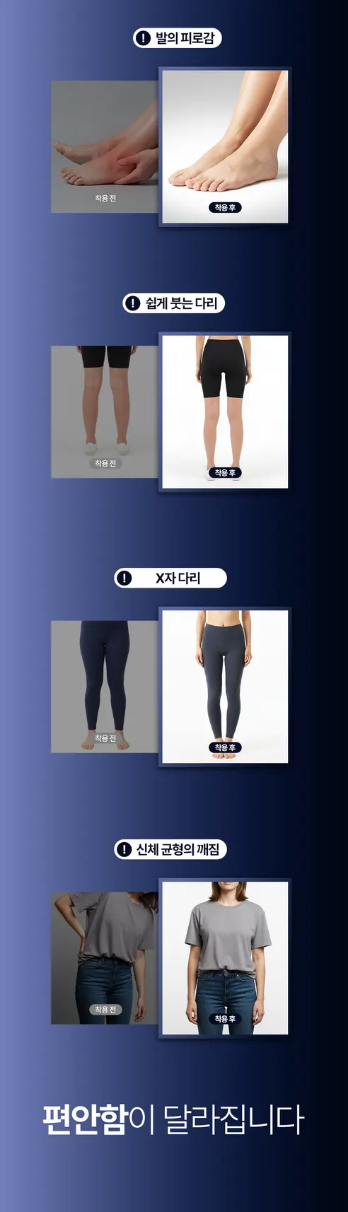 일감생활 풋 아치 패드, 블랙, S, 1쌍 상세 이미지 3