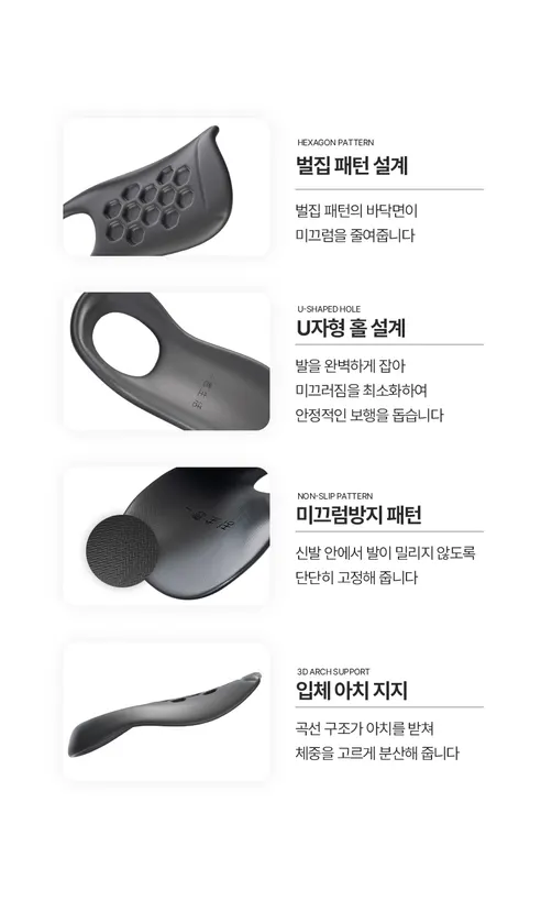 일감생활 풋 아치 패드, 블랙, S, 1쌍 상세 이미지 29