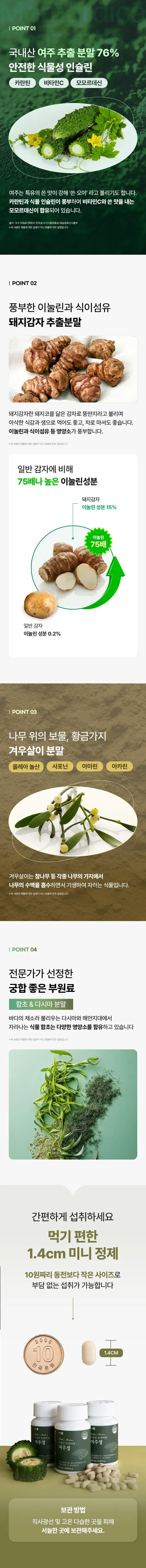 약방애 여주정, 500mg, 60정, 1박스 상세 이미지 2