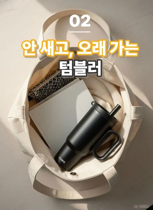 ChillX O링 핸들 텀블러, 블랙, 750ml, 1개 상세 이미지 9