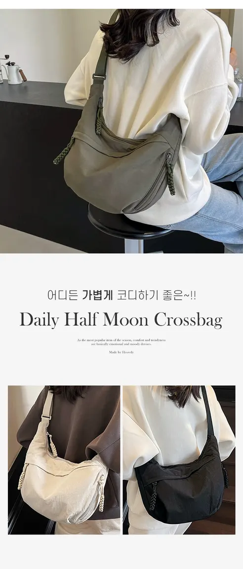 가벼운 반달 크로스백, 블랙, FREE, 1개 상세 이미지 2