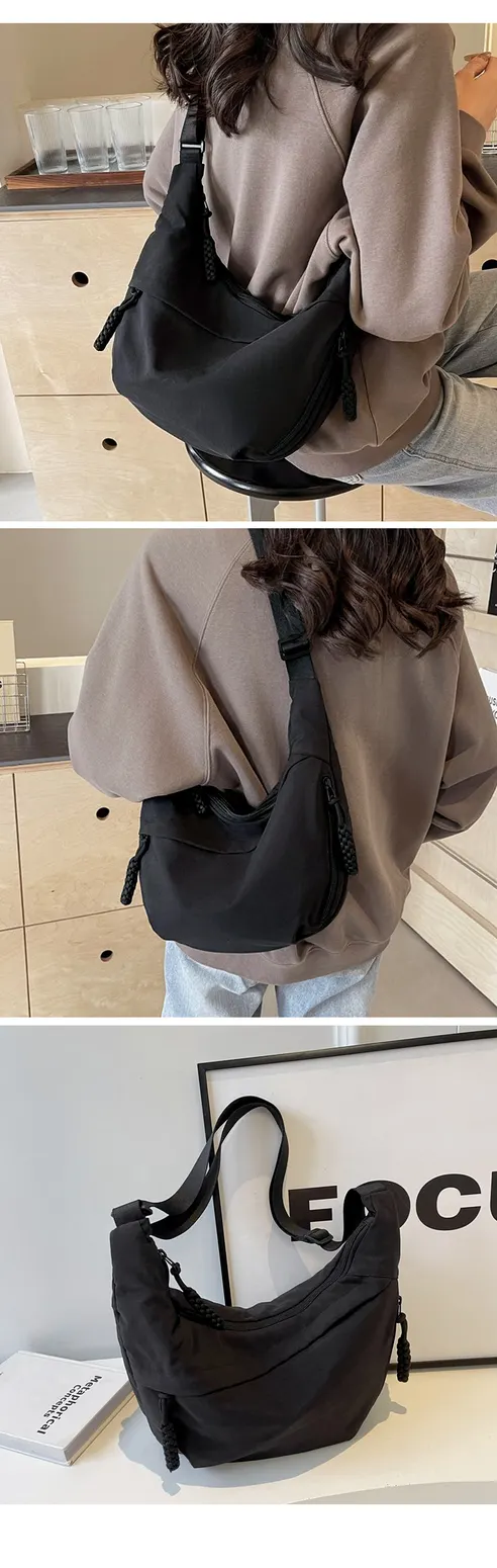가벼운 반달 크로스백, 블랙, FREE, 1개 상세 이미지 18