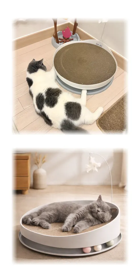 고양이 대형 트랙볼 스크래쳐 평판형 장난감, 화이트, 50cm, PTVC-25, 1개 상세 이미지 10