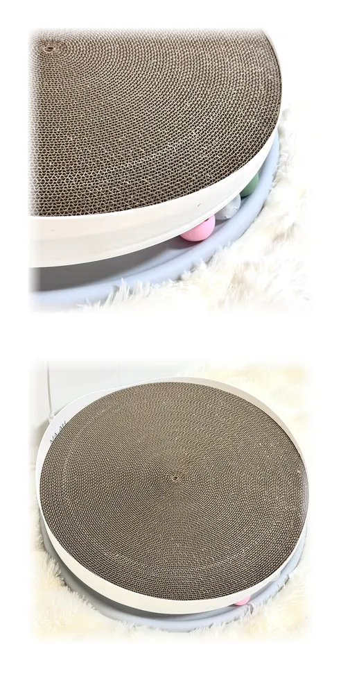 고양이 대형 트랙볼 스크래쳐 평판형 장난감, 화이트, 50cm, PTVC-25, 1개 상세 이미지 7
