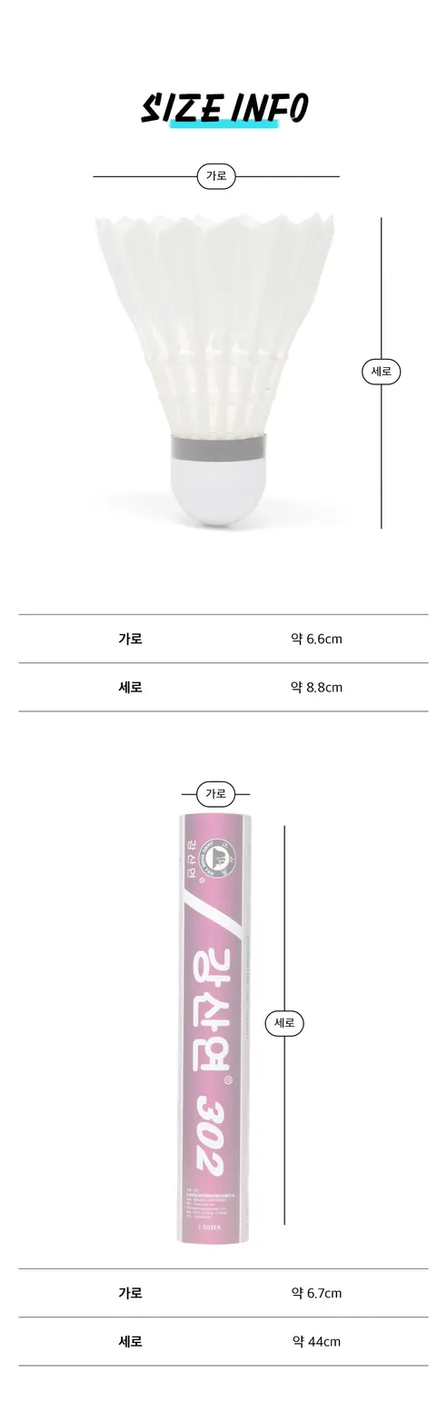 강산연 배드민턴 셔틀콕 302, 화이트, 연습용, 레슨용, 12개입, 1개 상세 이미지 9