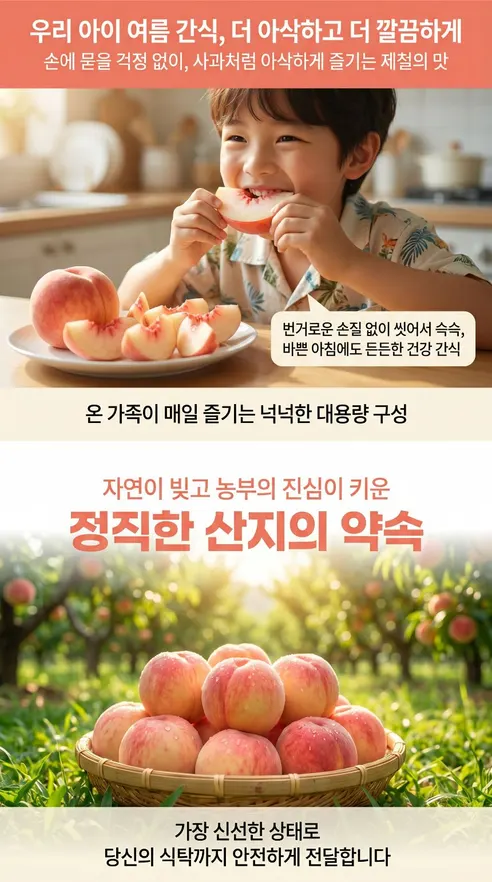 팜보스 국내산 아삭이털복숭아, 랜덤과, 4kg, 1박스 상세 이미지 6
