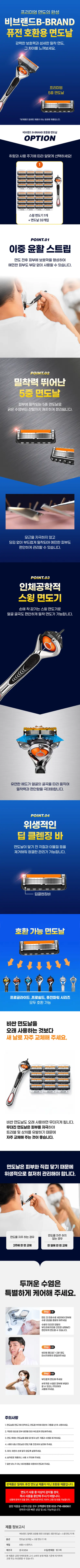 질레트 호환용 퓨전 프로쉴드 5중 면도날, 32개 + 스윙 면도기, 1개 상세 이미지 2