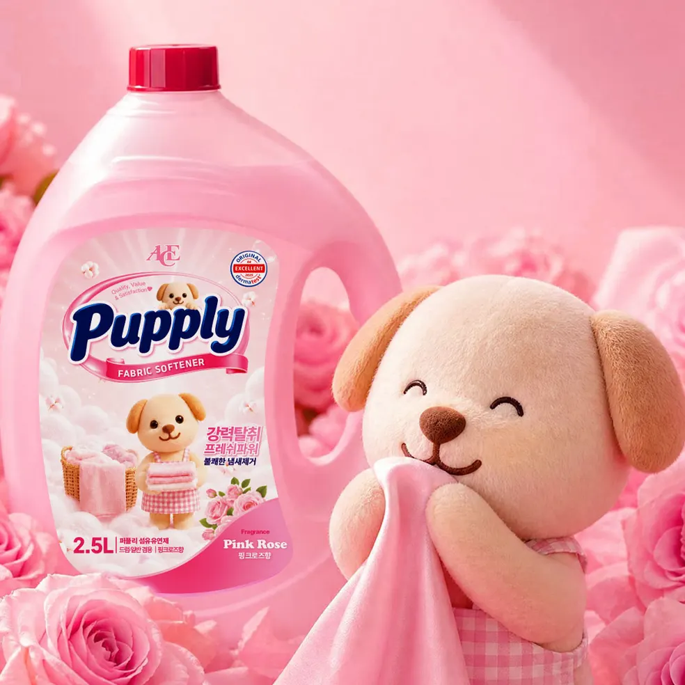 에이스퍼플리 고농축 핑크로즈 섬유유연제, 실내건조, 2.5L, 4통 상품 이미지