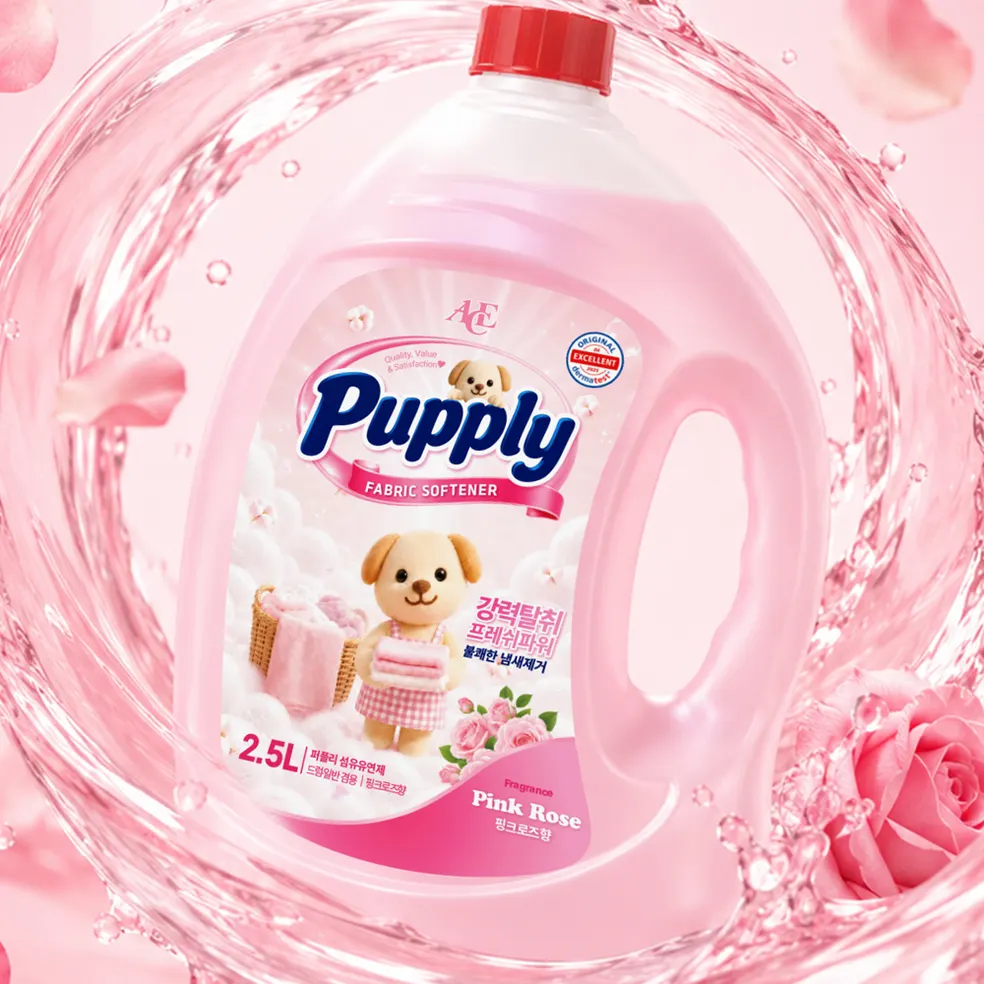 에이스퍼플리 고농축 핑크로즈 섬유유연제, 실내건조, 2.5L, 4통 상품 이미지