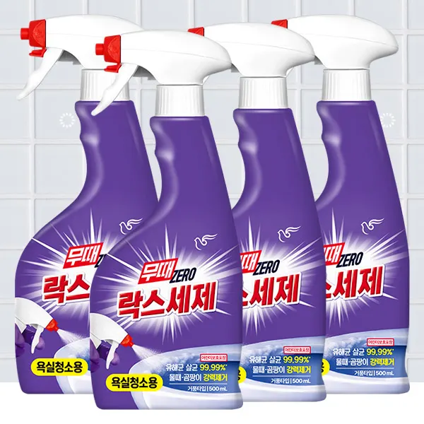 피죤 무때 제로 락스세제 욕실청소용, 500ml, 4개 상품 이미지