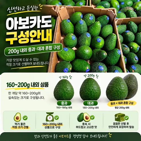 가람상점 아보카도, 후숙용, 200g, 10개 상세 이미지 1