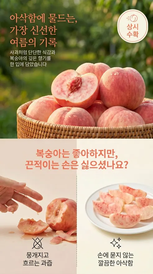 팜보스 국내산 아삭이털복숭아, 랜덤과, 4kg, 1박스 상세 이미지 2