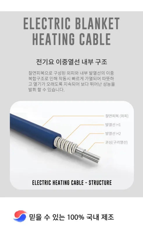 한일의료기 국산 고급 원적외선 탄소 전기요, 허스트그레이, 1인용, 1개 상세 이미지 7