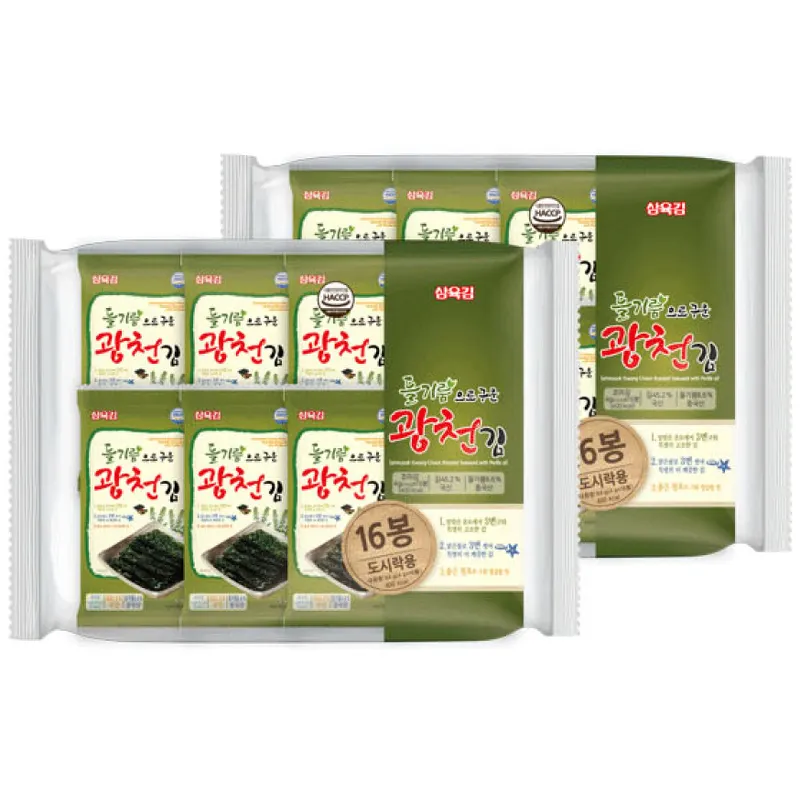 삼육김 들기름으로 구운 광천김 도시락김, 4g, 32봉 상품 이미지